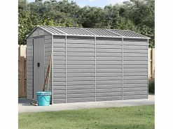 Outlet Tampa Cobertizo de jardín acero galvanizado claro 191x300x198 cm Caseta De Jardín