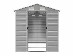Outlet Tampa Cobertizo de jardín acero galvanizado claro 191x300x198 cm Caseta De Jardín