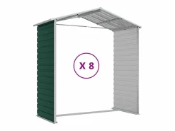 Hot Tampa Cobertizo de jardín acero galvanizado 191x725x198 cm Caseta De Jardín