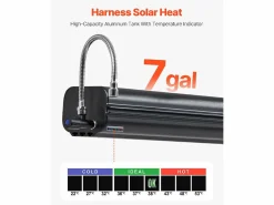 Sale Tanque de Agua de Techo SucceBuy de 26.5L, Tanque de Aluminio de Alta Capacidad con Puerto de Presurización, 2 Paneles Antisalpicaduras y Ranura en T Recuperador De Agua