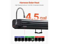 Best Tanque de Agua de Techo SucceBuy de 17L, Tanque Multi-Distribuidor de Aluminio para Exteriores con Paneles Antisalpicaduras y Ranura en T Negro