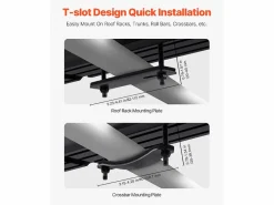 Tanque de Agua SucceBuy para Barras de Techo de 30L, Tanque Multi-Distribuidor de Aluminio con Antisalpicaduras, Ranura en T