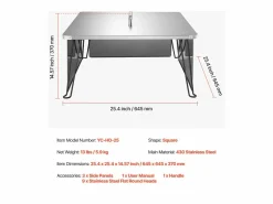 Online Tapa de Brasero SucceBuy de Acero Inoxidable, 64.5 x 64.5 x 37 cm, Deflector de Calor Exterior para Fogatas, Camping y Calefacción de Madera Materiales Y Utensilios De Cocina