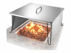 Online Tapa de Brasero SucceBuy de Acero Inoxidable, 64.5 x 64.5 x 37 cm, Deflector de Calor Exterior para Fogatas, Camping y Calefacción de Madera Materiales Y Utensilios De Cocina