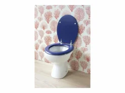Hot Tapa de WC Dolce de madera moldeada marino con bisagras robustas de acero inoxidable, diseño mate y dimensiones 47x38 cm Tapa De Inodoro