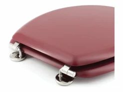 Clearance Tapa WC Dolce Cardinal de Madera Moldeada Rojo con Bisagras de Acero Inoxidable y Acabado Mate Terracota