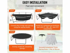Clearance Tapiz de Reemplazo para Trampolín SucceBuy, Marco de 457 cm, 96 Aros en V, Resorte de 16 cm Cama Elástica