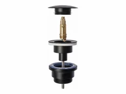 Hot Tapón universal para lavabo clic-clac BLACK en corcho con recubrimiento cuádruple Cañería