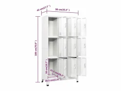 vidaxl Taquilla con 9 compartimentos acero 90x45x180 cm