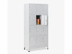 Sale Taquilla de metal con 12 compartimentos para vestidor 90x45 H190 con cerradura Krakatoa Light Multicolor