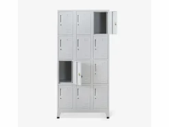 Sale Taquilla de metal con 12 compartimentos para vestidor 90x45 H190 con cerradura Krakatoa Light Multicolor