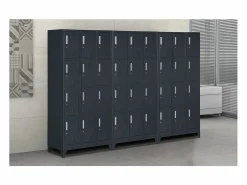 Taquillas con 12 compartimentos metálicos 90x45 H190 para vestuario con cerradura Krakatoa