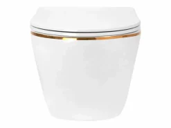 Rea Taza De Inodoro Carlo Mini Tornado Nfq Gold Edge