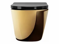 Rea Taza De Inodoro Carlo Mini Rimless Duropla/Flat/Zm Gold