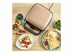 Sale Tefal Croque-Gaufres 700W SW863JF0 con 2 Placas Antiadherentes Extraíbles y Almacenamiento Vertical Coral