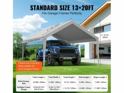 Tejido de Avent SucceBuy de Repuesto para Abri D'Automóvil, 396 x 610 cm, , Lona Resistente para Cobertizo de Garaje, Impermeable y con Protección UV