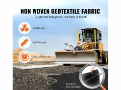 Tela Geotextil No Tejida SucceBuy de 6 x 50 Pies y 8 oz, para Cubrir el Suelo y Controlar las Malezas