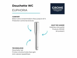 Sale GROHE Teleducha Euphoria Cosmopolitan de 1 chorro Gris claro