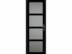 GD Menuiseries Telia Black Coated Bloqueo de puerta 83 Ancho Empujador izquierdo