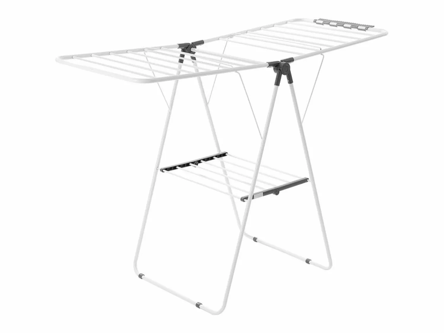 Sale Tendedero Plegable SucceBuy, Tendedero de Pie de 2 Niveles, con Pinzas para Calcetines y 21 Barras de Secado, de Metal, Regulable en Altura, Blanco Multicolor