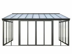Online Terraza cerrada de policarbonato con protección UV 15,8 m² antracita MATHILDA Pérgola
