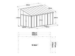 Online Terraza cerrada de policarbonato con protección UV 15,8 m² antracita MATHILDA Pérgola