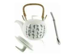 Discount Tetera de loza Jiangxi 1 litro + pajita de acero inoxidable con filtro Presentación Y Servicio