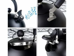 TDK IMPORT Tetera Silbadora de Acero 3 Litros con Asa Plegable