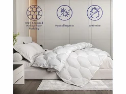 Best The White Stone Edredón 4 Estaciones con Clip 180x200 cm | 150 g Verano + 250 g Otoño | Fibra Soft Blanco