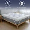 Discount The White Stone Topper Cama Doble |Protector de Colchón Acolchado con Relleno de 1000 g/m² |Funda de Microfibra Transpirable con Gomas en las Esquinas |160x200