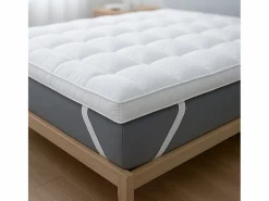 Discount The White Stone Topper Cama Doble |Protector de Colchón Acolchado con Relleno de 1000 g/m² |Funda de Microfibra Transpirable con Gomas en las Esquinas |160x200