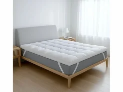 The White Stone Topper Cama Individual |Protector de Colchón Acolchado con Relleno de 1000 g/m² |Funda de Microfibra Transpirable con Gomas en las Esquinas |80x190
