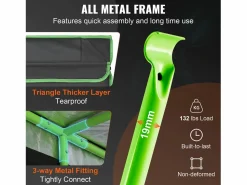 New Tienda de Cultivo SucceBuy Armario de Cultivo de 305 x 305 x 203 cm para Cultivo Hidropónico en Interior, con Ventana, Puerta y Bandeja Invernadero De Jardín