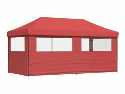 Tienda de fiesta plegable Pop-Up 3 paredes laterales burdeos ES617088