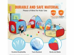 Clearance Tienda de Juego 5 en 1 para Niños SucceBuy con Túnel, Canasta de Baloncesto para Bebés, Varones y Niñas