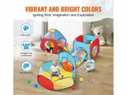 Clearance Tienda de Juego 5 en 1 para Niños SucceBuy con Túnel, Canasta de Baloncesto para Bebés, Varones y Niñas