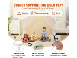 Outlet Tienda de Juego para Niños SucceBuy, 1 a 5 Años, Yurta, con Alfombra y Lámpara