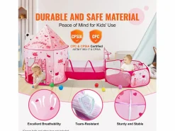 Clearance Tienda SucceBuy Conjunto de Tienda de Juego y Túnel Pop-Up para Niñas Princesa con Estuche de Transporte Cabaña Infantil