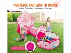 Clearance Tienda SucceBuy Conjunto de Tienda de Juego y Túnel Pop-Up para Niñas Princesa con Estuche de Transporte Cabaña Infantil