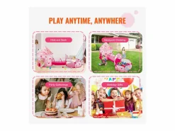 Clearance Tienda SucceBuy Conjunto de Tienda de Juego y Túnel Pop-Up para Niñas Princesa con Estuche de Transporte Cabaña Infantil