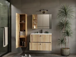 TOPESHOP TIGO - mueble para lavabo roble con frente acanalado