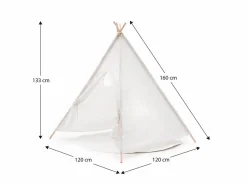 Best Tipi Infantil Montesori Koda 120x120x150 cm Plegable Uso Interior y Exterior Fabricado en Tela Blanca Luces Alfombra Cabaña Infantil