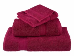 Sale Toallas de baño 10 uds 100% algodón burdeos 100x150 cm 600 gsm ES522569 Rojo
