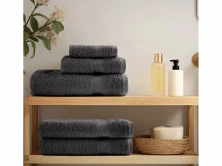Toallas de baño 2 uds 100% algodón antracita 100x150 cm 600 gsm ES839375