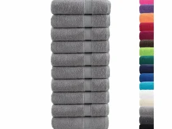 Best Toallas de baño 10 uds 100% algodón 100x150 cm 600 gsm ES399846 Gris
