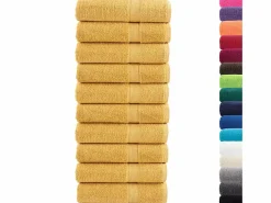 Toallas de baño 10 uds 100% algodón amarillo 100x150 cm 600 gsm ES930090