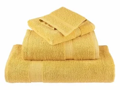 Toallas de baño 10 uds 100% algodón amarillo 100x150 cm 600 gsm ES930090