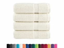Toallas de baño 4 uds 100% algodón verde 100x150 cm 600 gsm ES488481