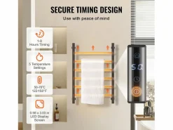 Best Toallero Calefactable SucceBuy Toallero de Pared de 6 Barras, Toallero de Baño Térmico, Toallero Eléctrico