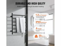 Best Toallero Calefactable SucceBuy Toallero de Pared de 6 Barras, Toallero de Baño Térmico, Toallero Eléctrico